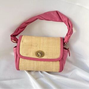 COACH Pink Straw Mini Bag Shoulder Bag